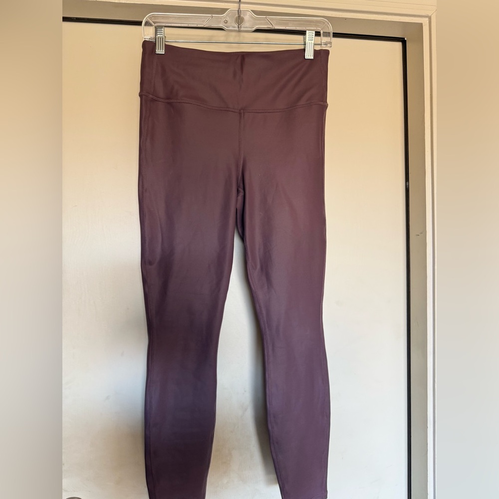 Athleta High-Waist Plum Shiny Leggings